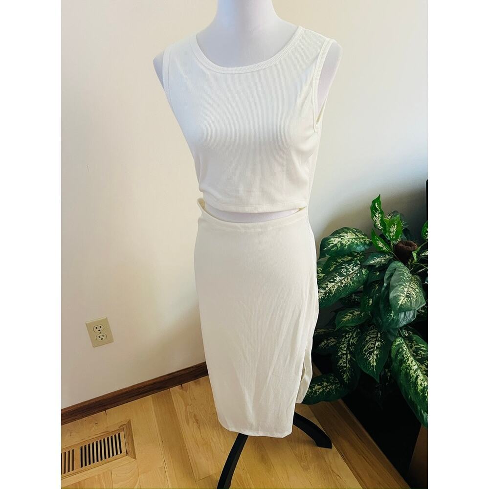 White Tank Cut Out Midi Dress